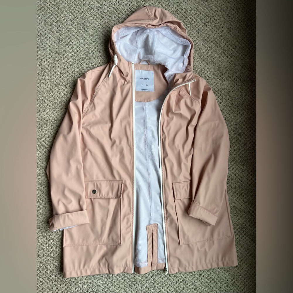 Pull and Bear Light Rose Water Pink Rain Coat - NWOT